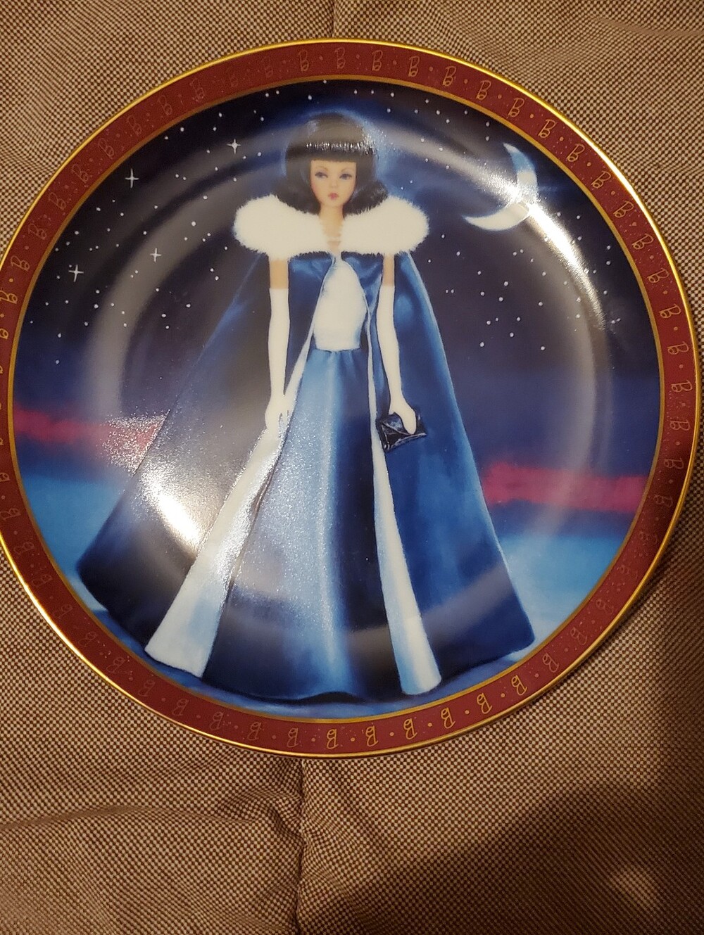 THE 1965 Barbie MIDNIGHT BLUE High Fashion BARBIE Plate Susie Morton Danbury